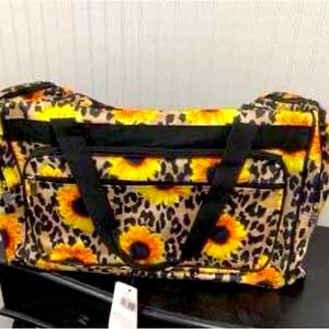 23” NGIL Sunflower and leopard duffle bag